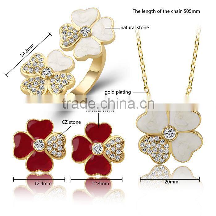 Best Selling Products In America Red Clover Necklace Sets For Women