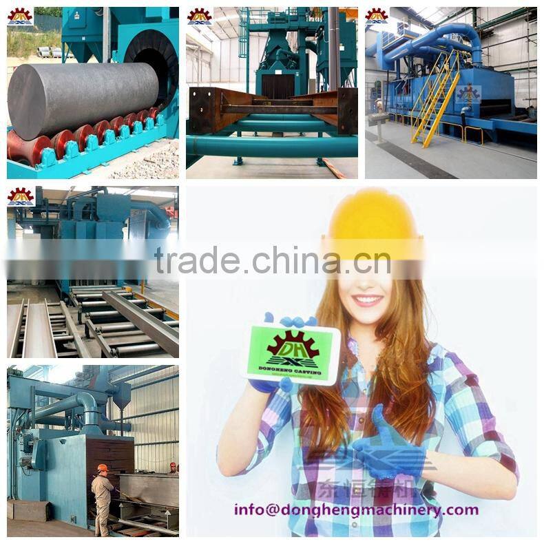 H I shape beam roller get though shot blasting machine export to Chile