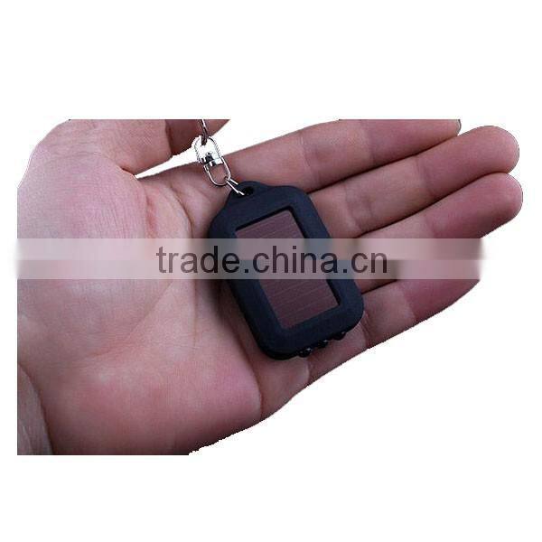 Best Solar Power 3 LED ABS Plastic Key Chain Torch Light For Gift Promotional