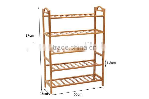 Best bamboo houseware,5 tiers standing shoe rack