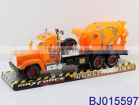 Funny yellow truck toy happy kids plastic toy concrete mixer truck