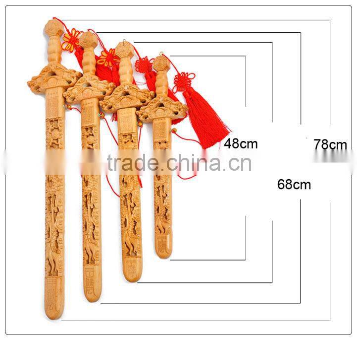 The lucky sword, the peach wood sword, wood crafts, home -guarding and fengshui, for security and peace home decoration