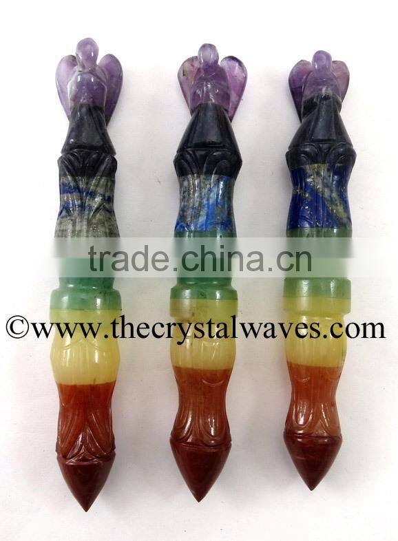 Crystal Quartz Tower Chakra Healing Stick With Merkaba