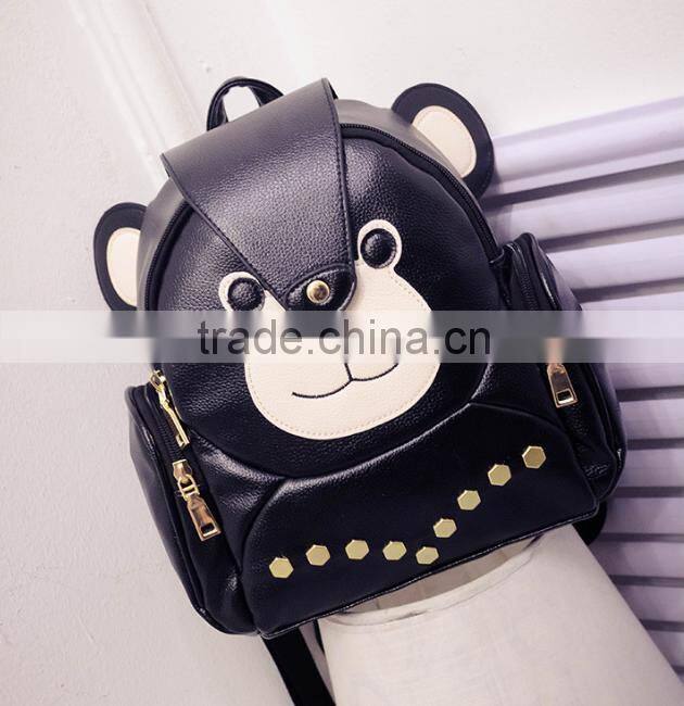 Online shop China backpack cute bear backpack fashion leather lady backpack