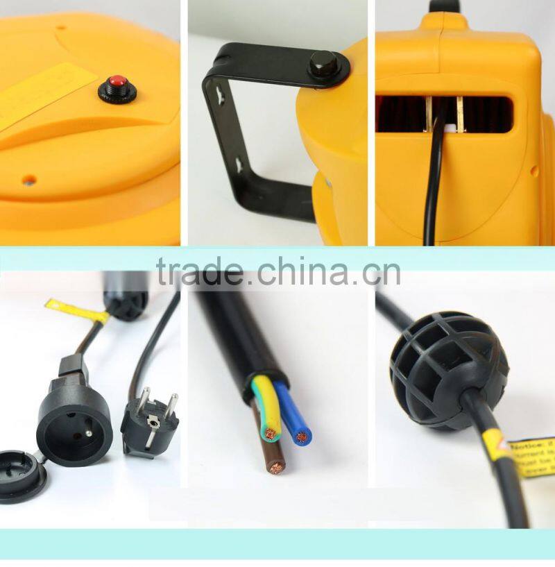 High quality 15M automatic extension cord reel cable organizer with socket