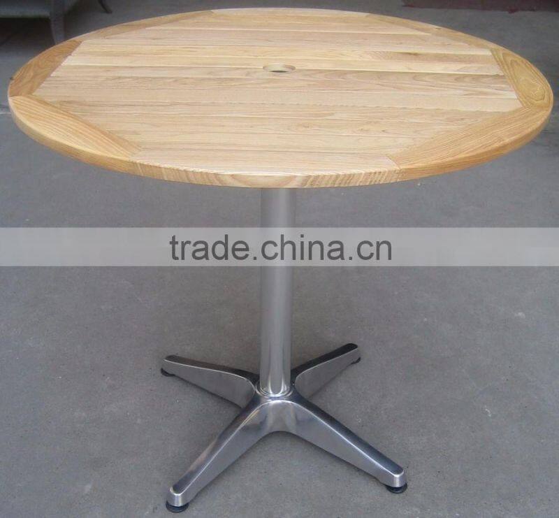 Restaurant aluminum furniture foldable wooden mental square dining table YT13A