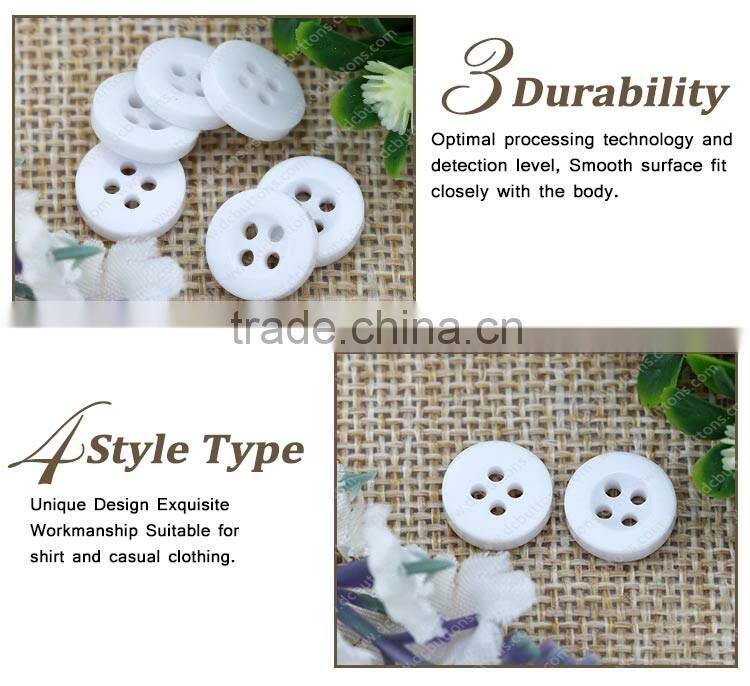 11.5mm High Quality White Round Sewing Buttons Resin Garment Buttons
