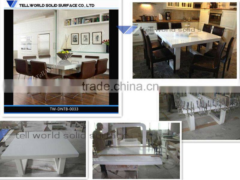 2015 TW Hot sale fast food table and chairs round dining table marble