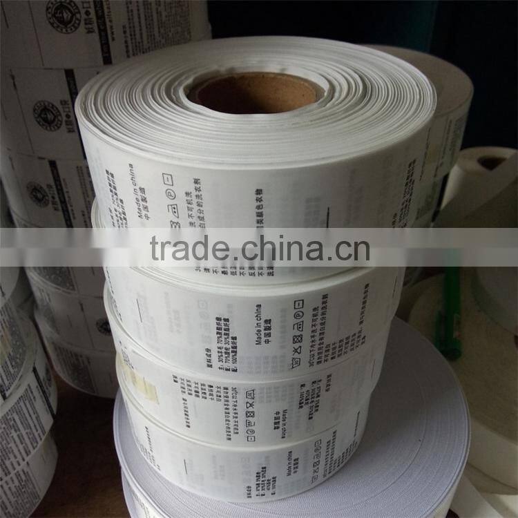 100 polyester printed shipping roll to roll digit towl care label printer