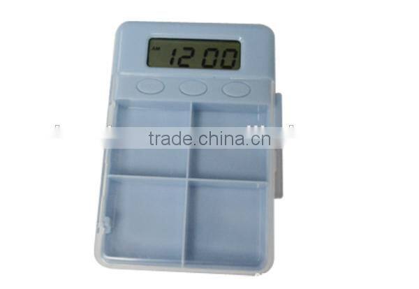 4 Large Compartments Alarm digital Pill box Timer Countdown Timer