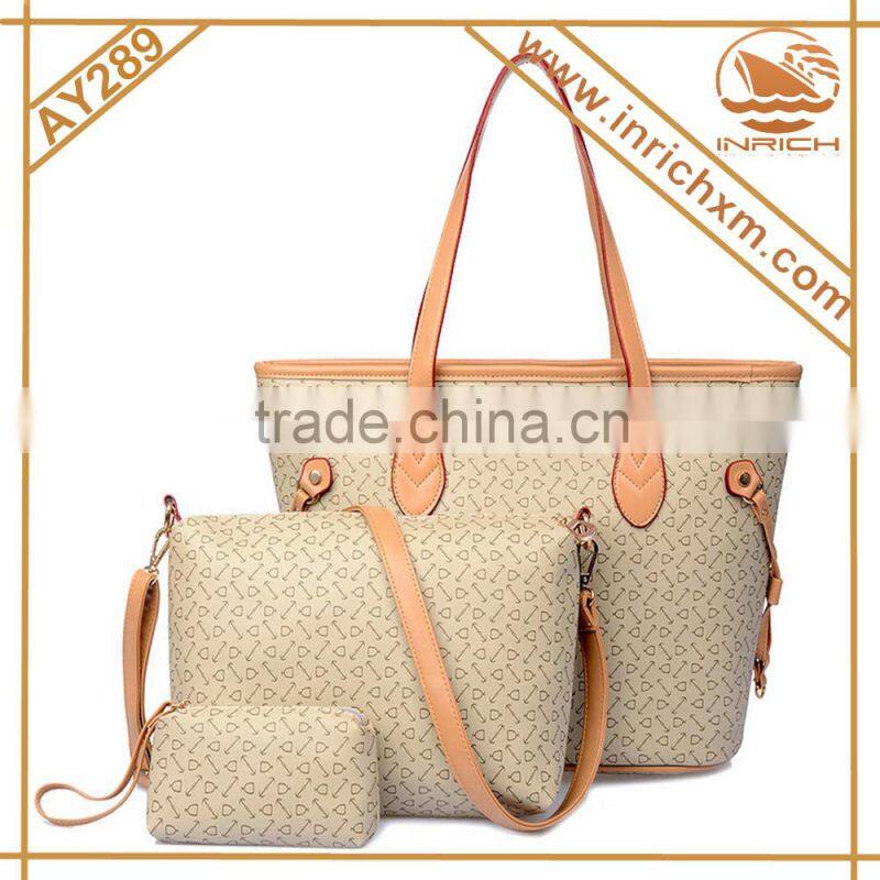 handbag 3pcs, china wholesale cheap pu handbag, skull handbag wallet