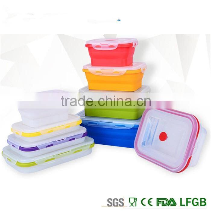 4 Pack (350ML , 540ML , 800ML , 1200ML)Fashionable & Stackable Food Storage Containers, silicone collapsible lunch box
