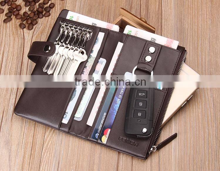 Factory price cow leather card holder wallet