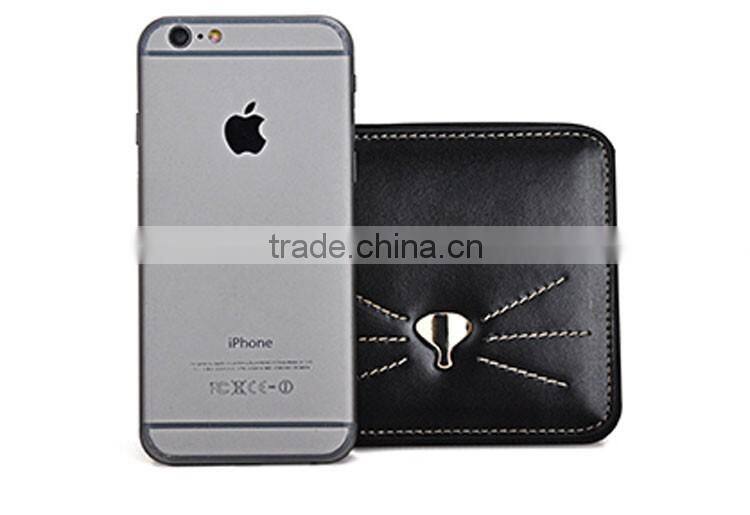 Japanese fancy cat short style cute wallet in black color