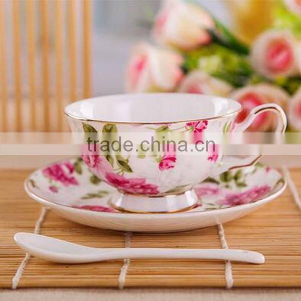 European style bone china coffee cup and saucer set