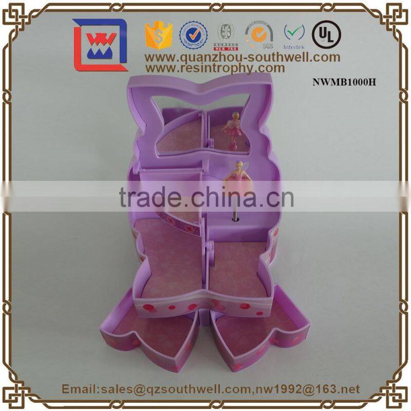 Fashion Plastic Jewelry Box With Drawer Toy Carousel Music Box