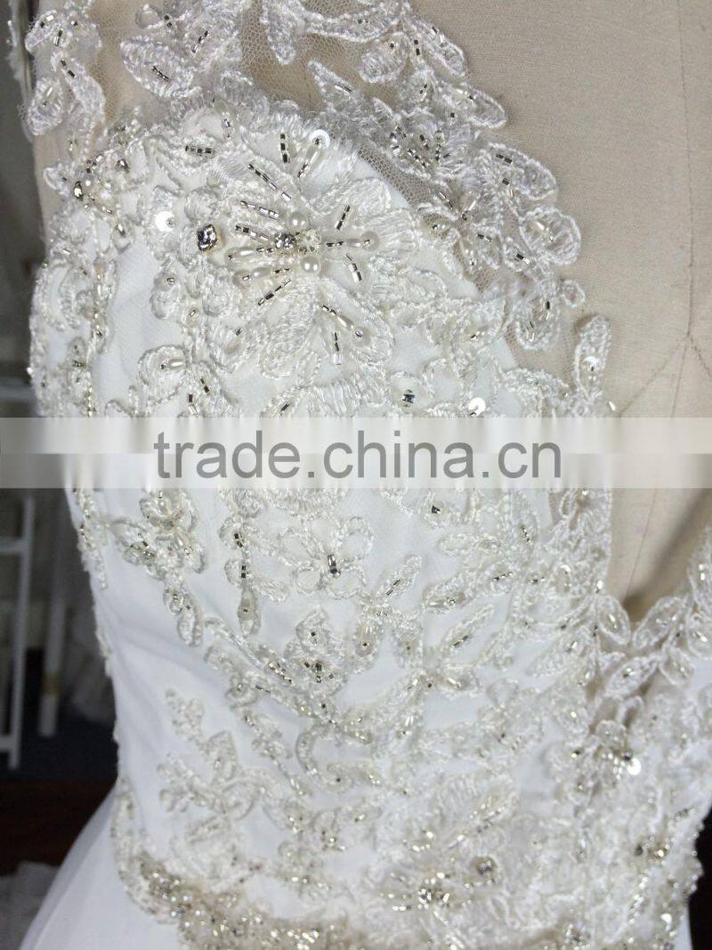 (MY20151223B) MARRY YOU China Custom Made Chiffon Lace Wedding Dress 2016
