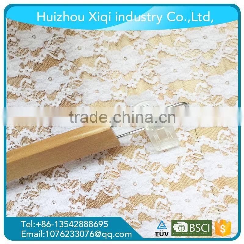 hot sale nantural wholesale wooden hanger for pants with two plastic clips