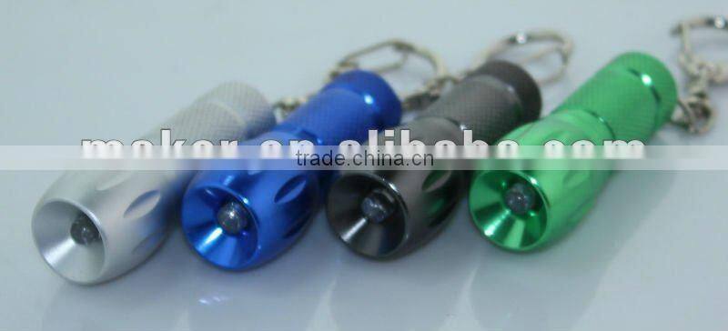1 LED Mini Aluminum flashlight with Keychain
