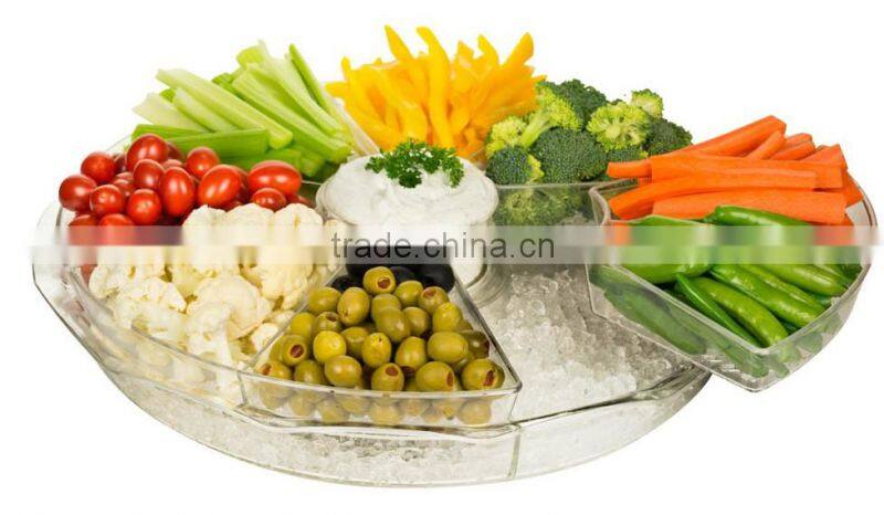 Appetizer Server salad with Ice Tray,Appetizers On Ice with Lids/ice tray