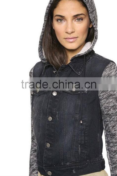 Best quality 100% cotton soft washed do the old mark faded vintage denim jacket (JXW1540)