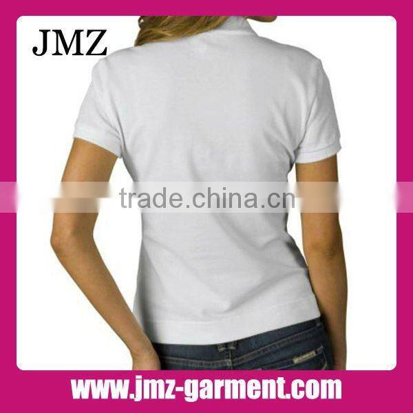 Polyester cotton womens polo shirt collar design