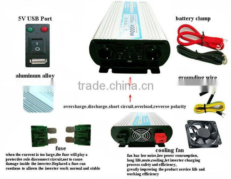 Onda Sinusoidale Pura Potenza Inverter / Convertitore 2000w A PagamentoUsb E Telecomando