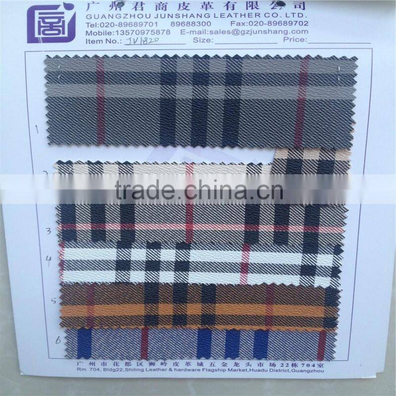 Shoes and bag material in Guangzhou checker patter,latest pattern