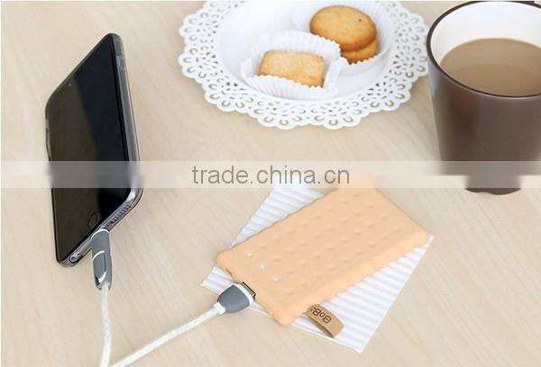 2015 rechargeable ultra thin 4000mah cookie power bank for us market