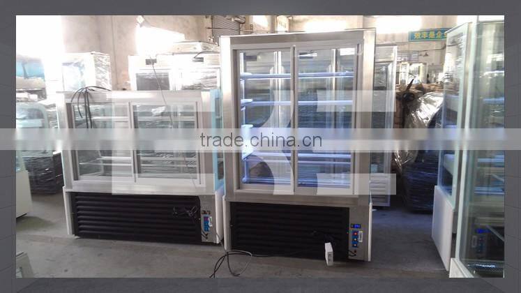 Competitive Prices Commercial Free Standing Glass Modern Bakery Cake Showcase Cake Freezer Cake Display Cabinet