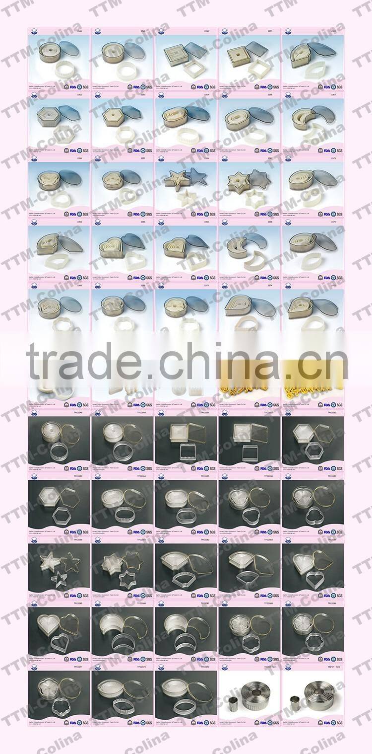 Plastic biscuit cutter set wavy edge hexagon nylon cookie cutter