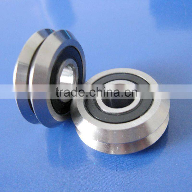 RM2-2RS Stainless Steel Bearings 3/8" V Groove Guide Track Roller Bearings