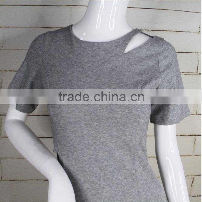fashion elegant gray short sleeve round neck sexy western gowns ladies dresses from china supplier on alibaba