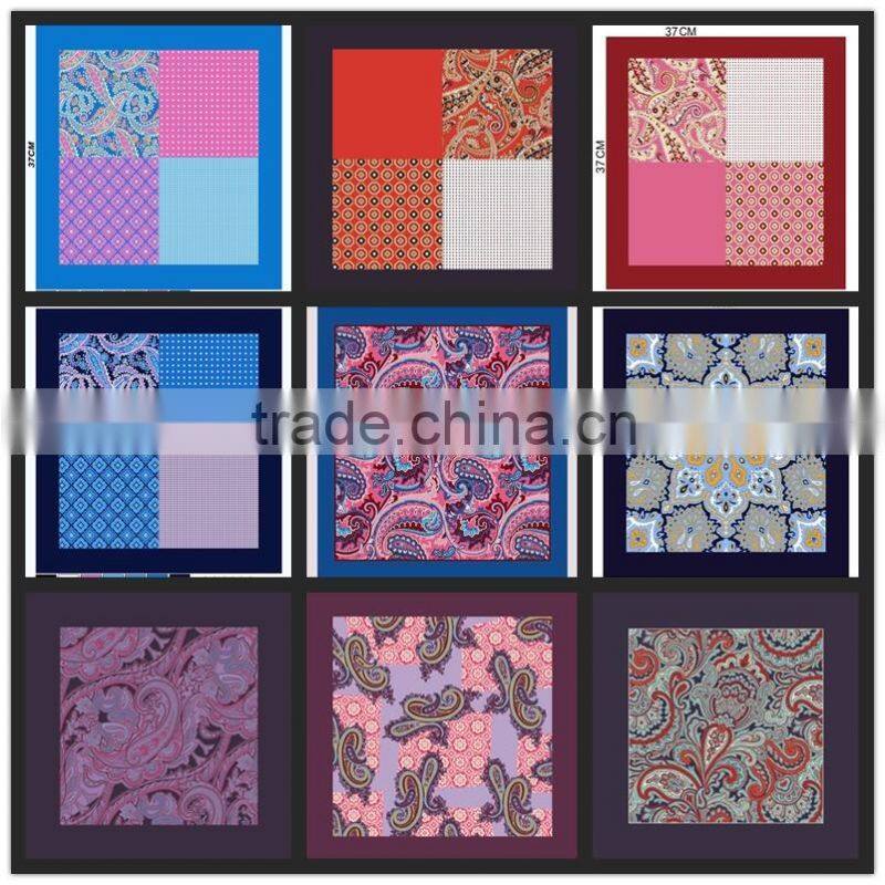 fashion Custom mens Silk digital printing Pocket Square