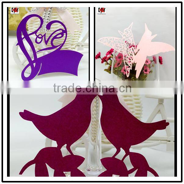 Wedding table decoration peacock place card