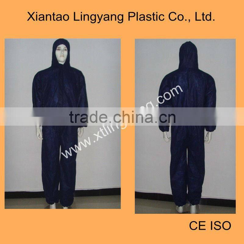 Light blue Disposable Coverall with hood