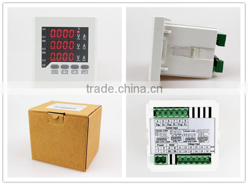 3UI73 frame size 80*80 low price LED ac three phase digital voltage current combined meter, for industrial usage