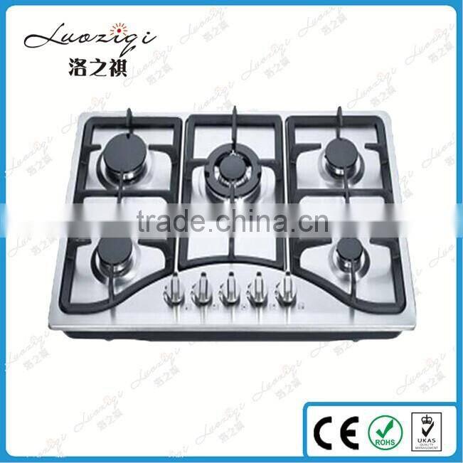 Household table top built-in 5 Burns gas stove with grill and oven portable gas stove