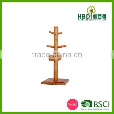 Wooden/ Bamboo Mug Tree Holder With Coasters /bamboo Cup Holder