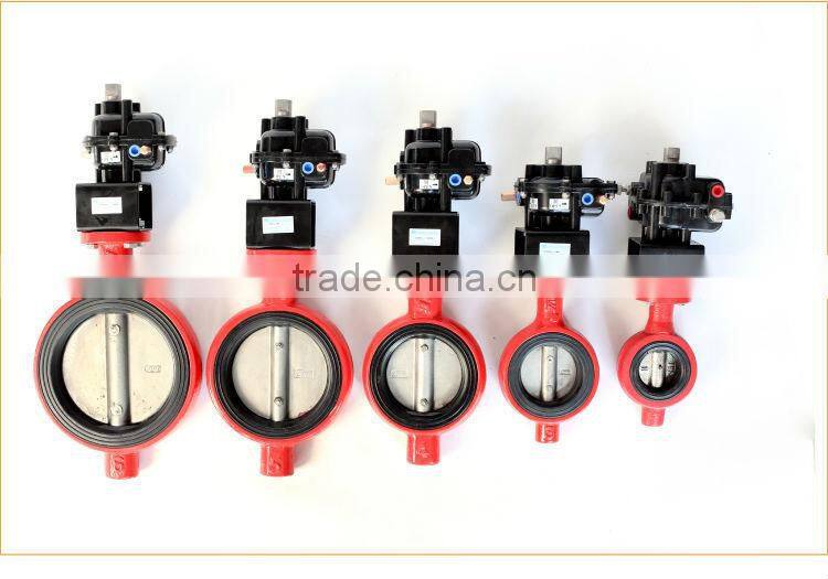 Wafer connection air water pneumatic actuated butterfly valve