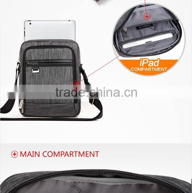 Fashionable 600D messenger bag for men with ipad compartment