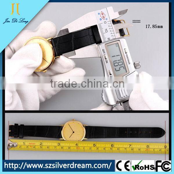 2015 New trend gold quartz couples simple design watch