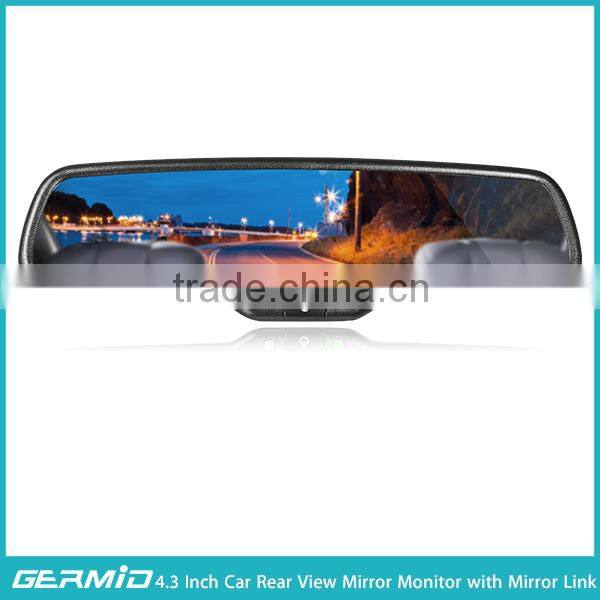 4.3 inch car lcd monitor with mirror link mirror,back up camera display