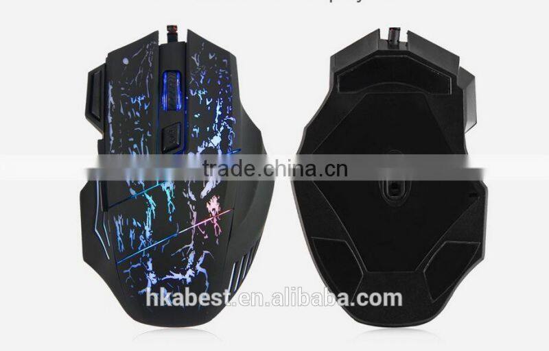 LED Lighting DPI 3D 7 Buttons Computer Notebook Gaming USB Wire Game Mouse
