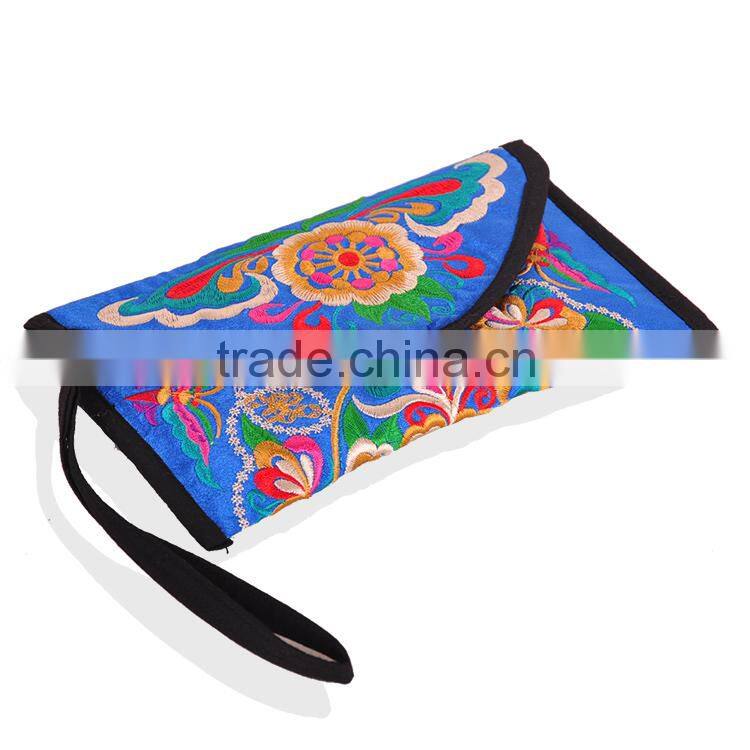 2014 Latest designer embroidery flower bags women wallets &purse clutch bags