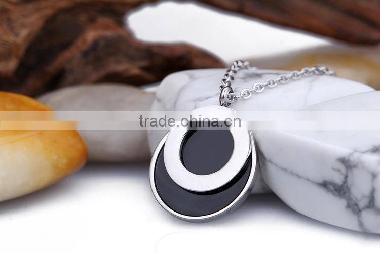 stainless steel enamel semi pendant jewelry