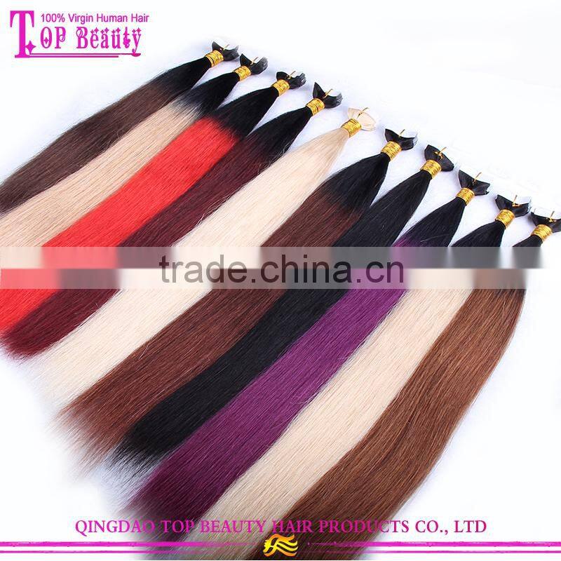 Factory Wholesale Price New Arrival Tape In Human Hair Extension Healthy Beautiful Ombre Remy Tape Hair Extension
