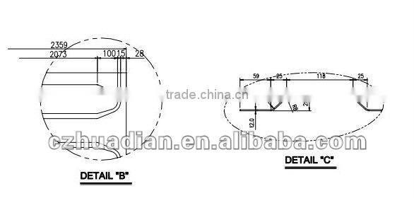 Customized container roof panel in size: THICKNESS=1.0-2.5MM, WIDTH=1200MM,LENGTH=2360MM/2370MM/2380MM/2390MM/2900MM.