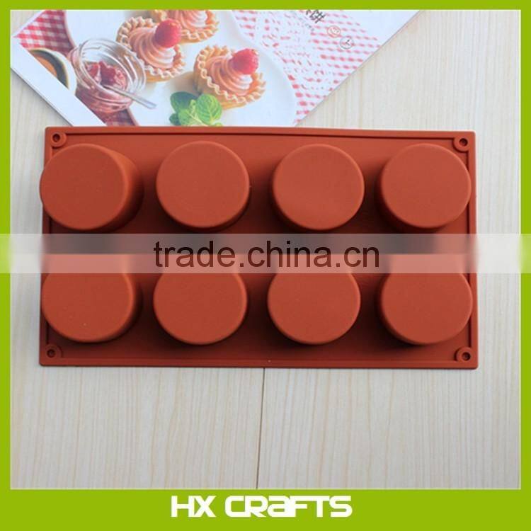 8-Cavity Round Cylinder silicone mold for Handmade Soap, Cupcake, Bread, Loaf, Muffin, Brownie, Cornbread, Cheesecake, Pudding