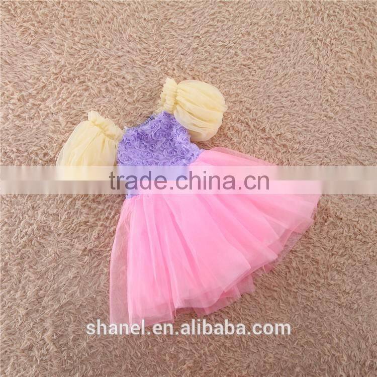 2016 new flower girls bubble dress princess dress